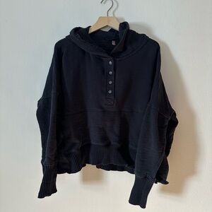 FP Movement by Free People Black Button-Up Hoodie